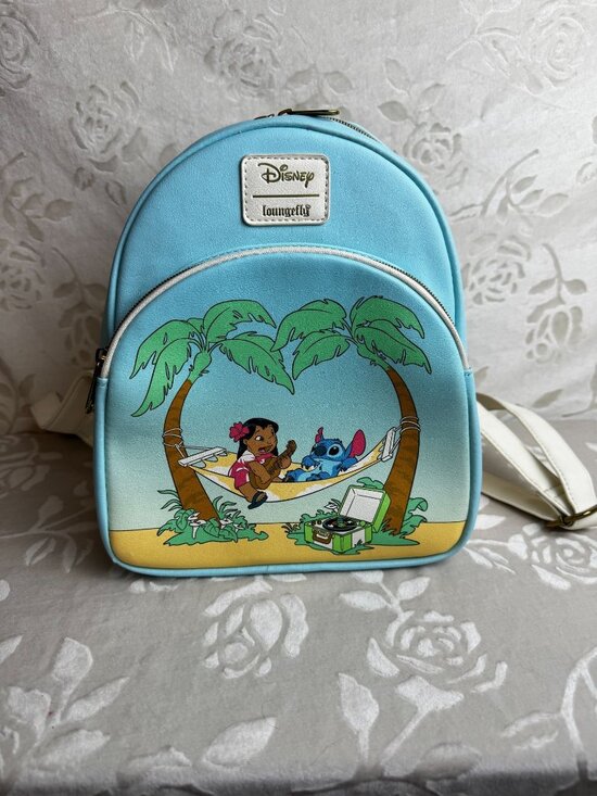 Disney Loungefly Handbags - Disney Loungefly Lilo & Stitch Mini Backpack With Tropical Hammock Design